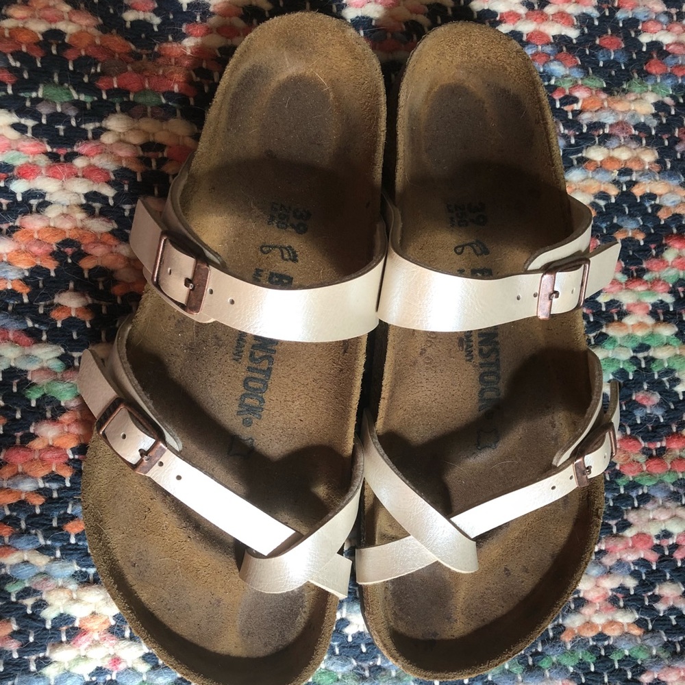 Birkenstock Mayari Style Pearl White Sz 39